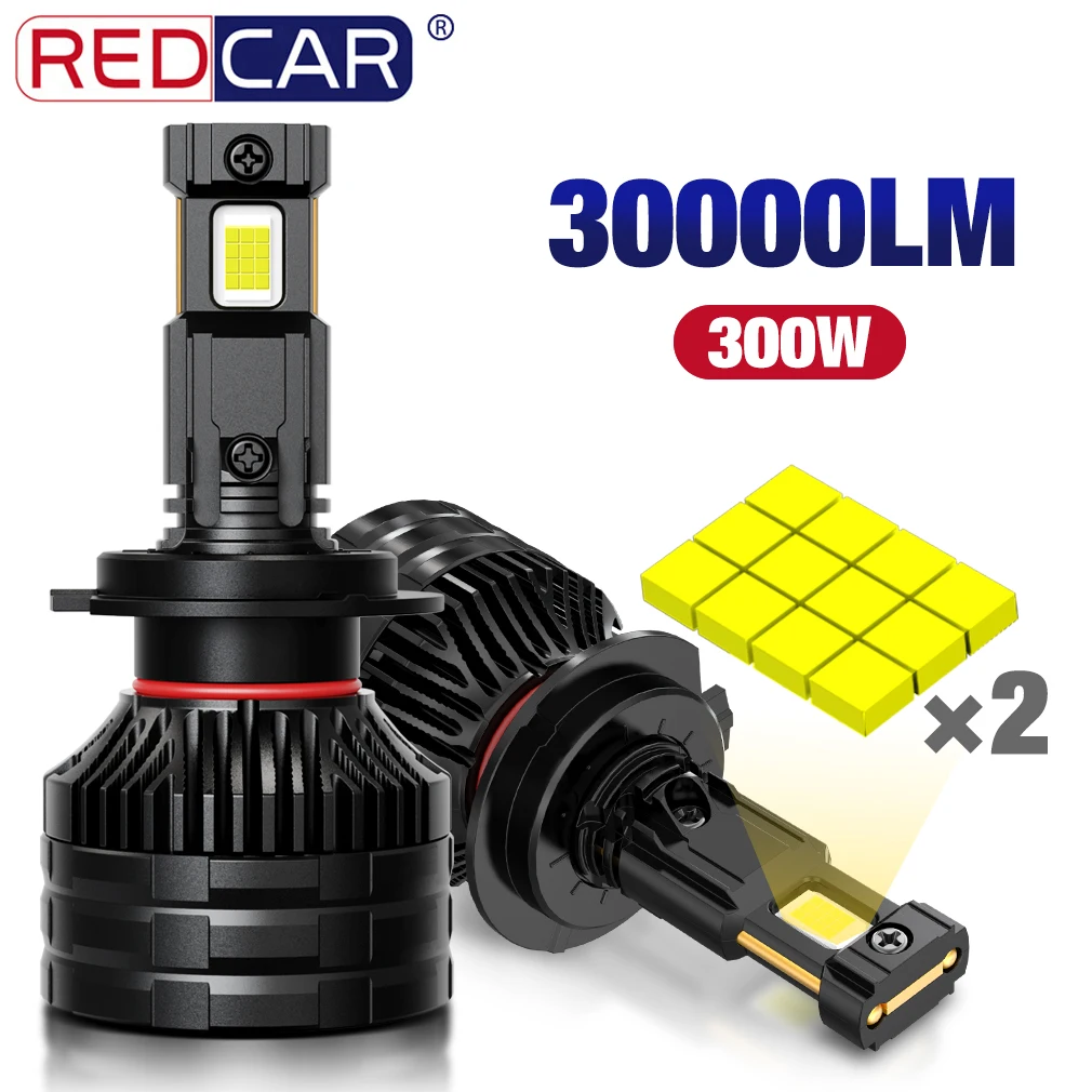 

2pcs H7 H11 LED Headlight High Power 300W 9005 HB3 9006 HB4 9012 HIR2 Car Headlights Canbus Auto Lamp Bulb CSP Turbo Fan