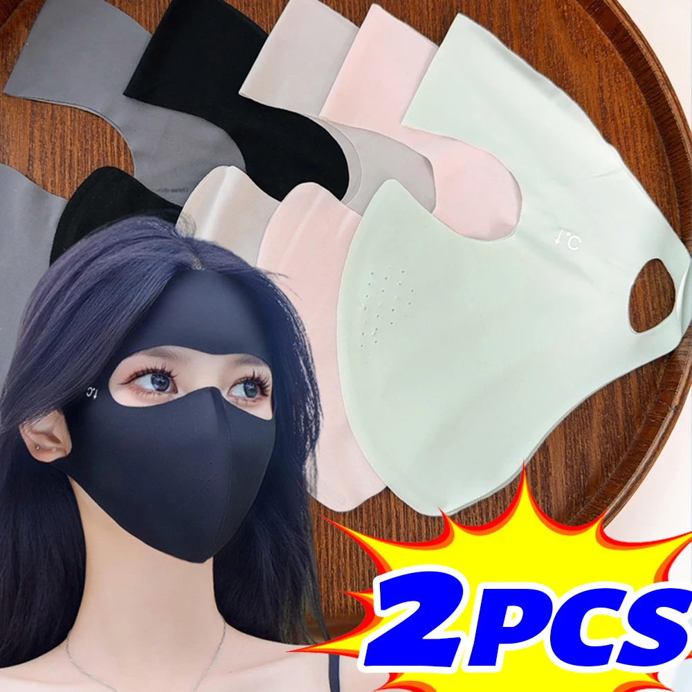 

Summer Hyaluronic Acid Facekinis Outdoor Motorcycle Cycling Full Face Sunscreen Mask UPF 50+ Ice Silk Cool UV Protection Cover