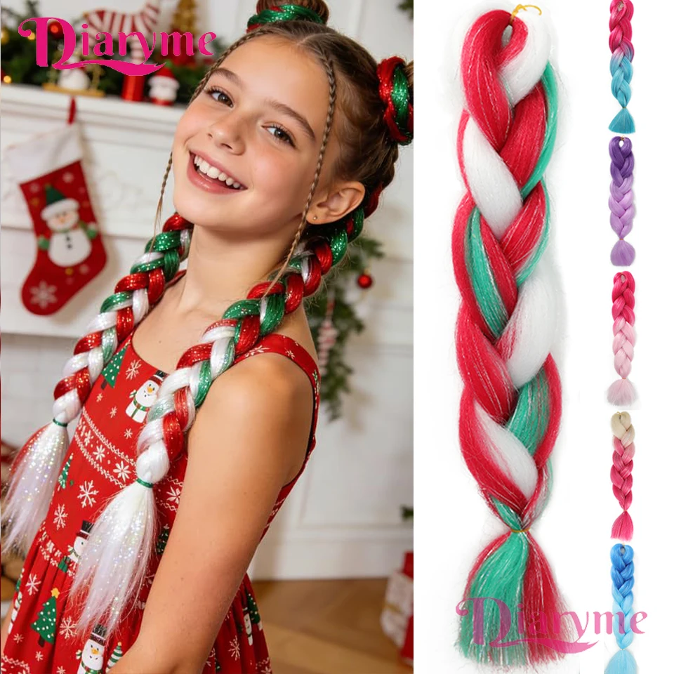 

Gradient Color Long Braid Synthetic Ponytail Wig Women's Wig Color Braid Hair Extension Wig Suitable for Halloween Christmas