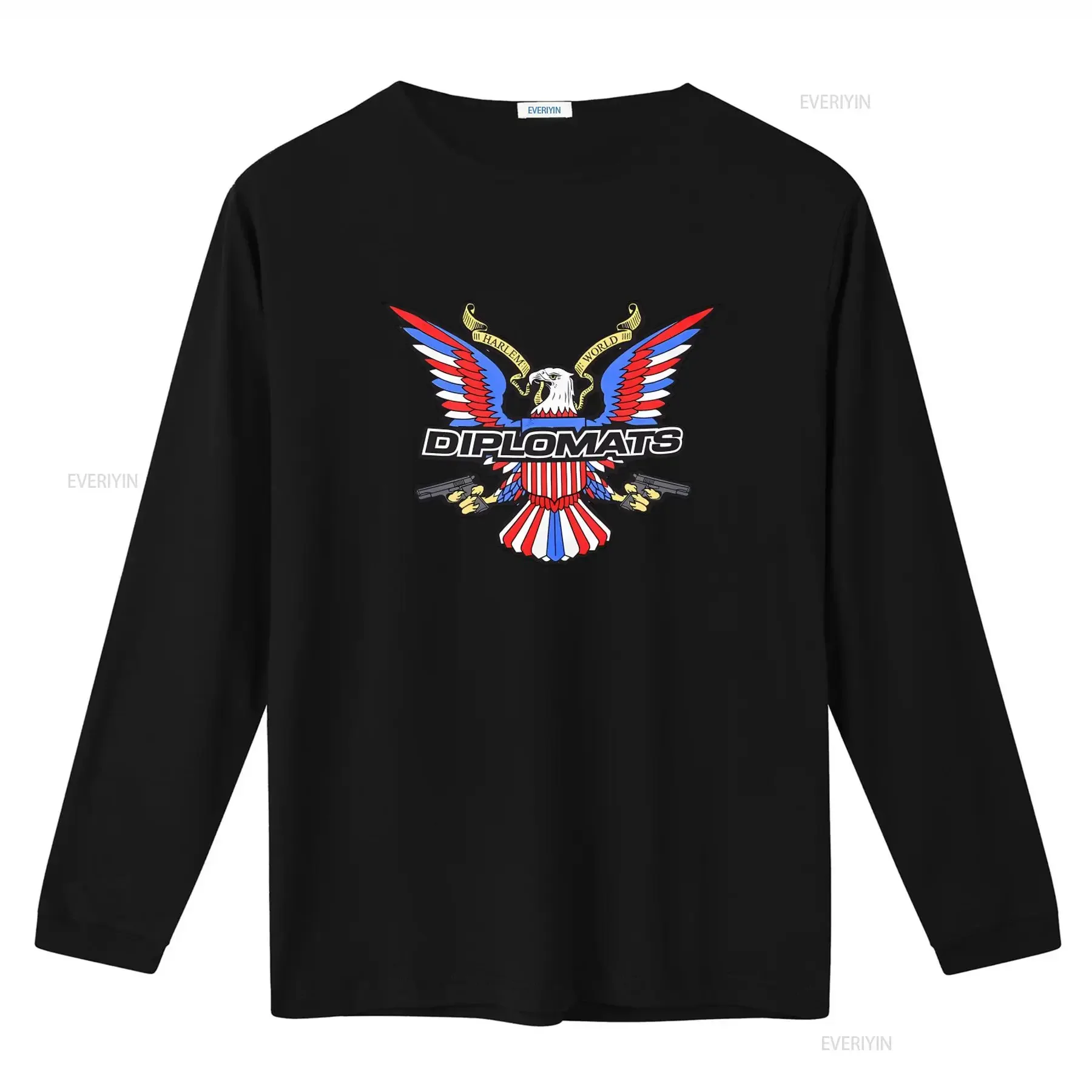 Dipset Diplomats 90s Hip Hop Group Music Lovers T Shirt Eagle Print with Guns Design vintage Washed Slightly Soft Comfortable