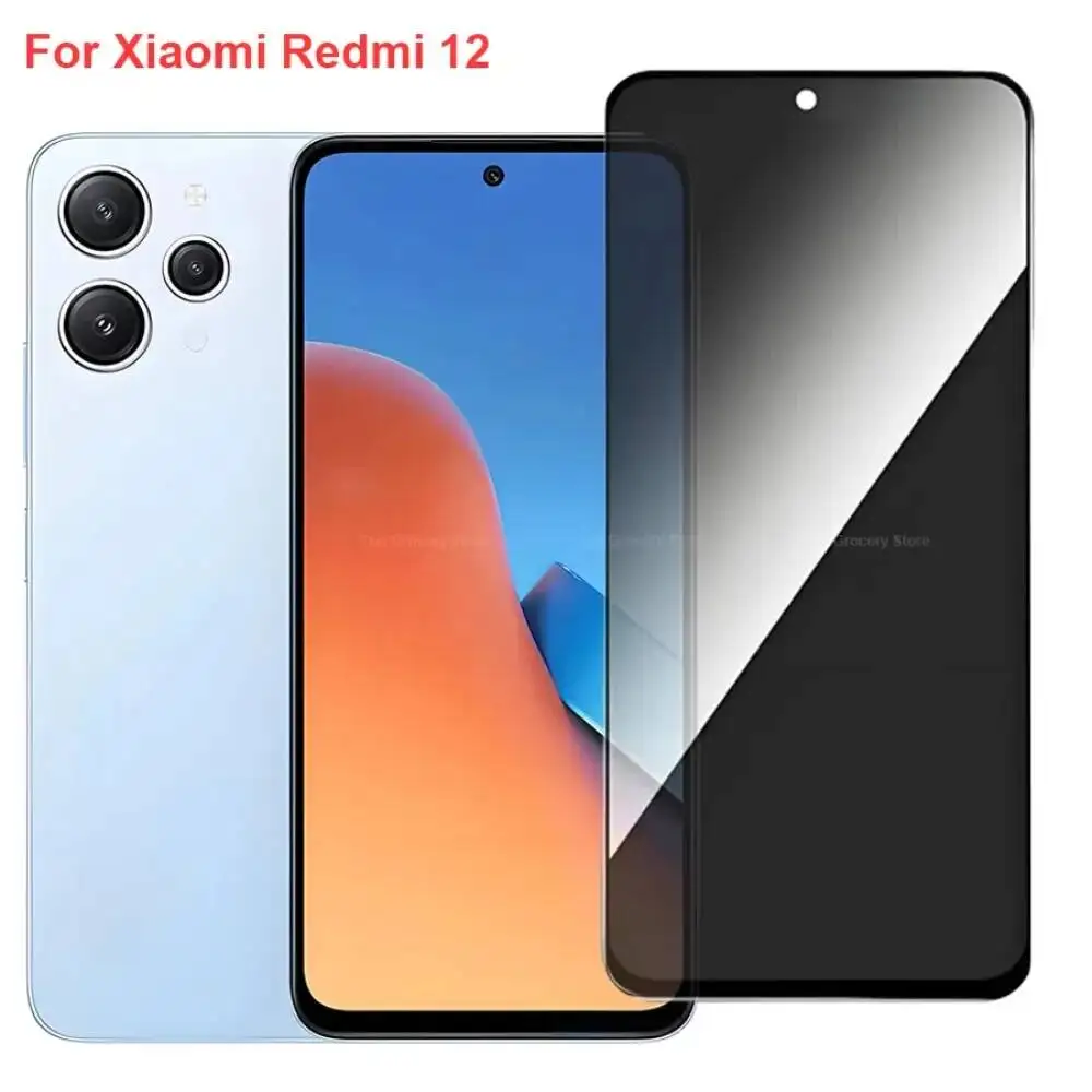 

For Xiaomi Redmi 12 Anti Spy Privacy Tempered Glass Protector Compatible For Redmi12 Full Cover Screen Phone Film