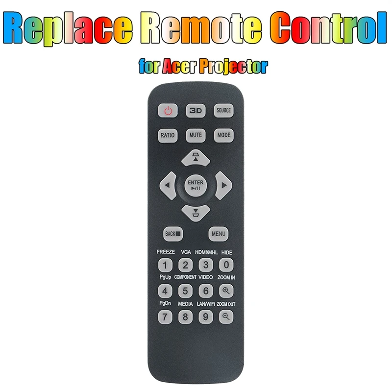 B76B Replace Remote Control for Acer Projector P1250 T-2501 P1150 AS329 DX120 BS-020D810D