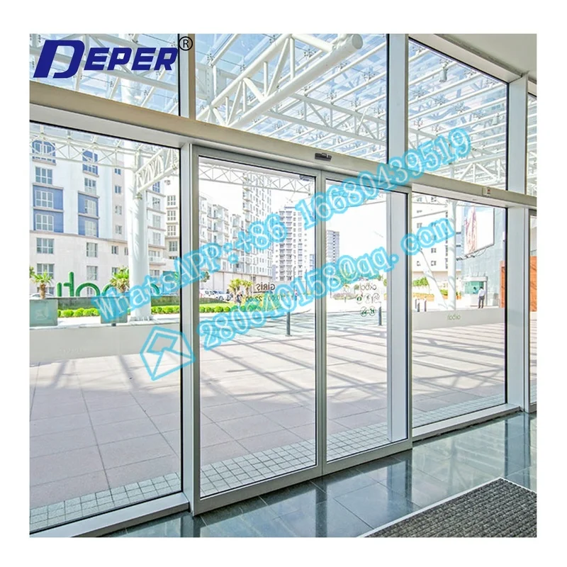 Modern style aluminum doors electric sensor sliding automatic glass door for hotel