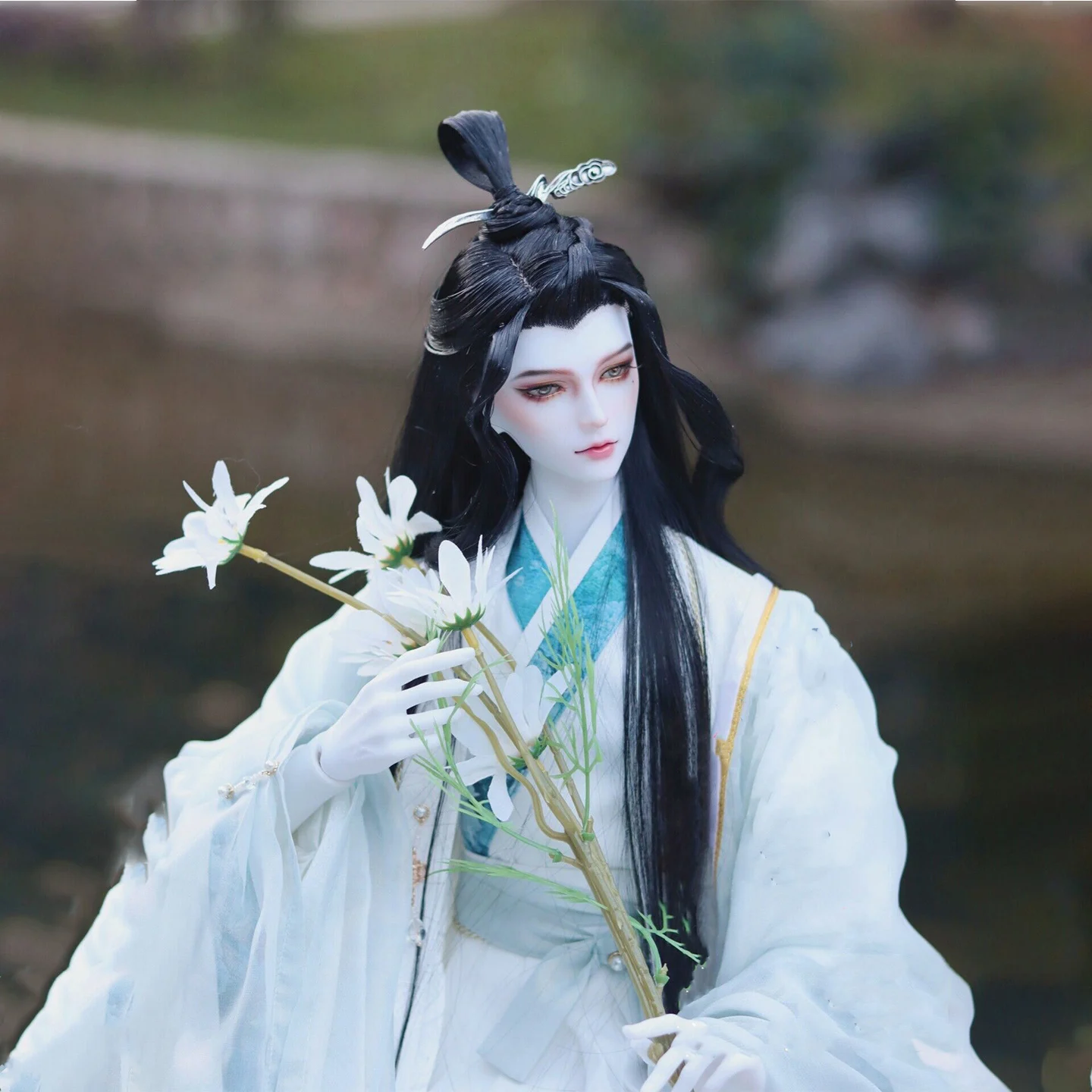 

1/3 BJD Wigs Ancient Costume Chinese Hanfu Retro Hairstyle Hair Samurai Wig For SD13 SSDF ID72 Uncle Doll Accessories A1515