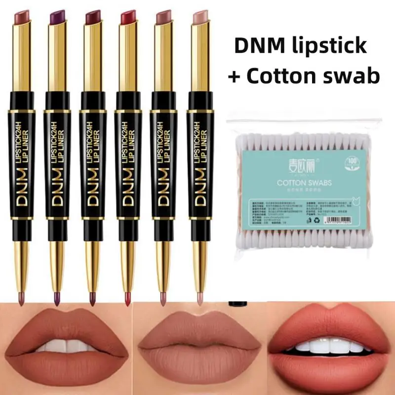 Lipstick Set Sexy Beauty Long Lasting Waterproof Pigment Matte Lipstick Pencils Moisturizer Lips Makeup Kit + Cotton swab