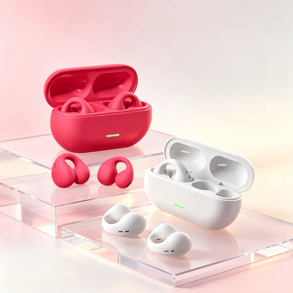 Wireless Open Ear Clip Earbuds ENC Earphone TWS Wireless Bluetooth Noise Headphones Noise For All Smartphones Touch With Mic