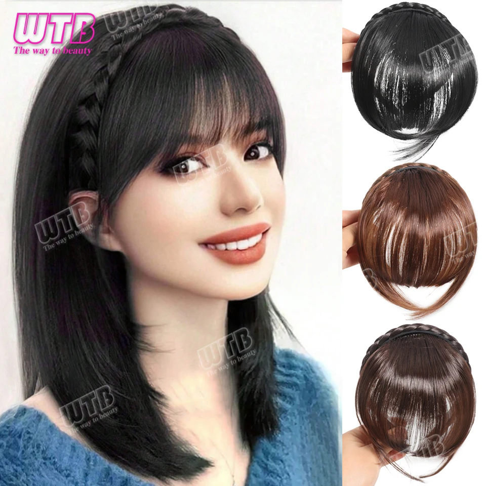 Wig Bangs Headband Synthetic Bangs Hair Extension Fake Fringe Natural Hair Hairpieces for Women Invisible Natural