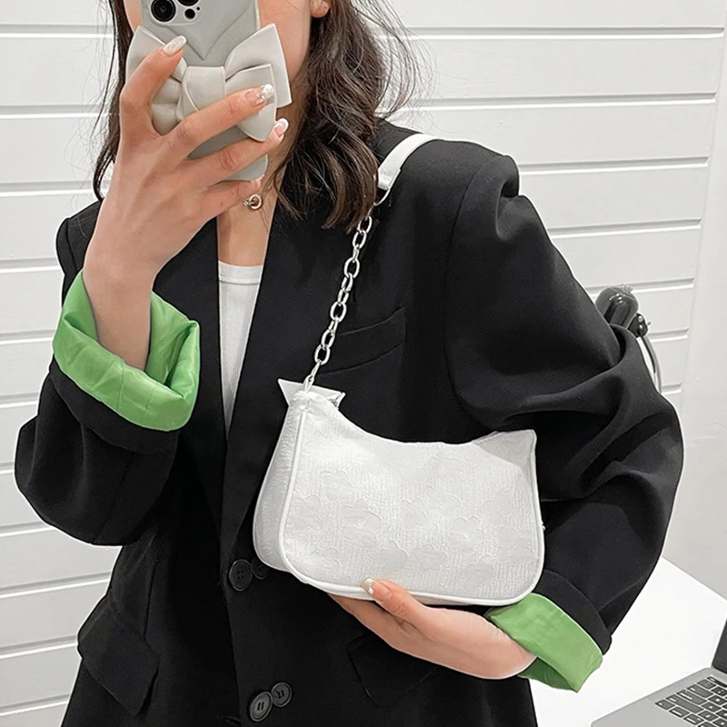 กระเป๋าสตรีน่ารักดอกไม้ Dark รูปแบบแฟชั่นไหล่กระเป๋าผู้หญิง Casual Designer กระเป๋าใต้วงแขนกระเป๋าถือ