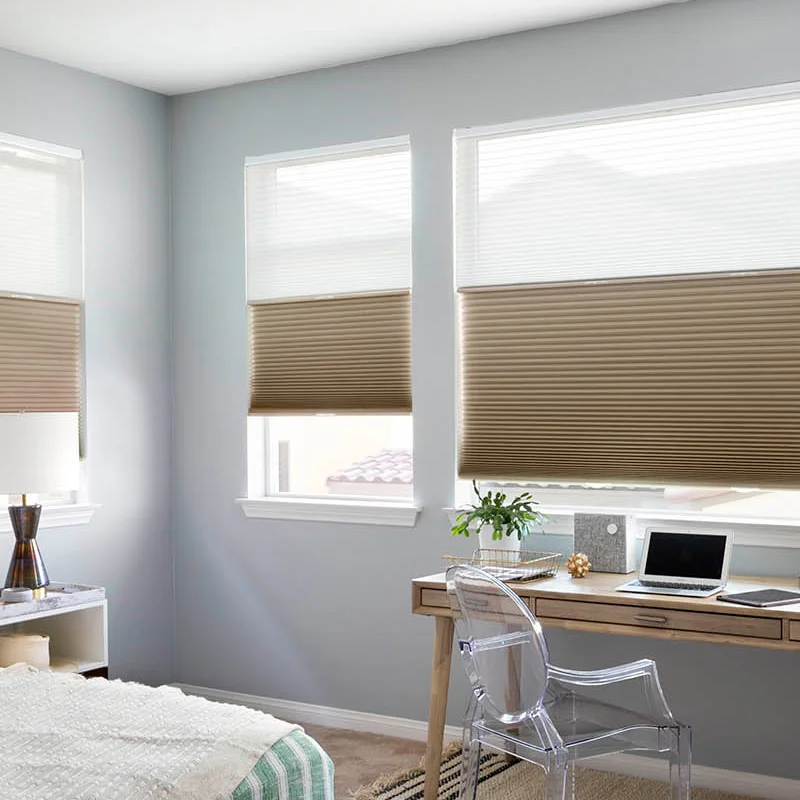 Custom Shading Insulating Day and Night Cordless Window Screen Retractable Honeycomb Shades Cellular Blinds for Bedroom
