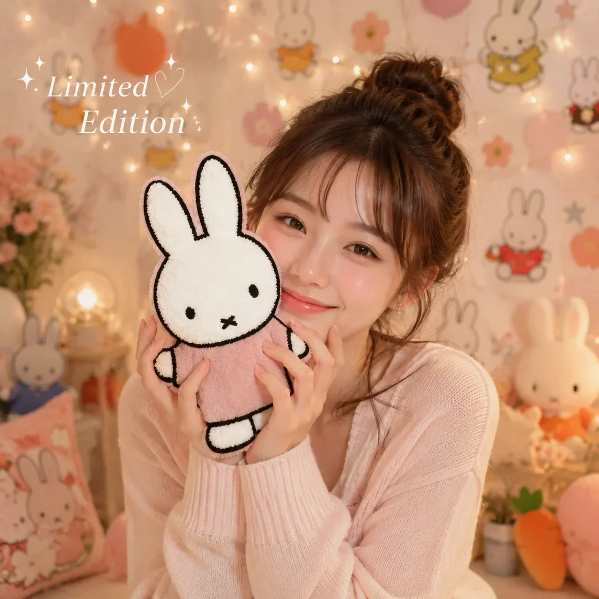 Kawaii Cute Miffy Rabbit Karin Thick Coral Super Absorbent Hanging Kitchen Towel Hand Wiping Cartoon Design Soft Bathroom Towel