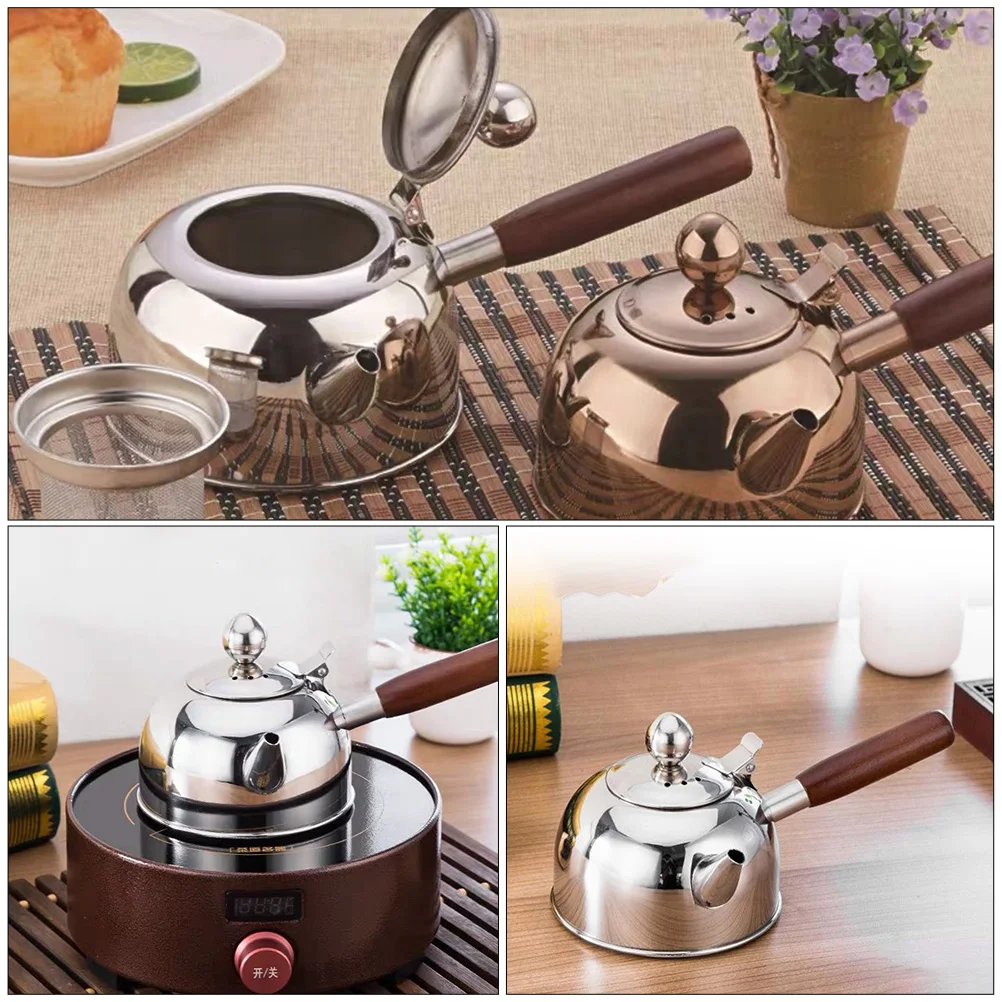 

Stainless Steel Tea Kettle 500Ml Heat Resistant Coffee Pot With Built-In Filter Boiling Kettle Gas Stove Compatible Home