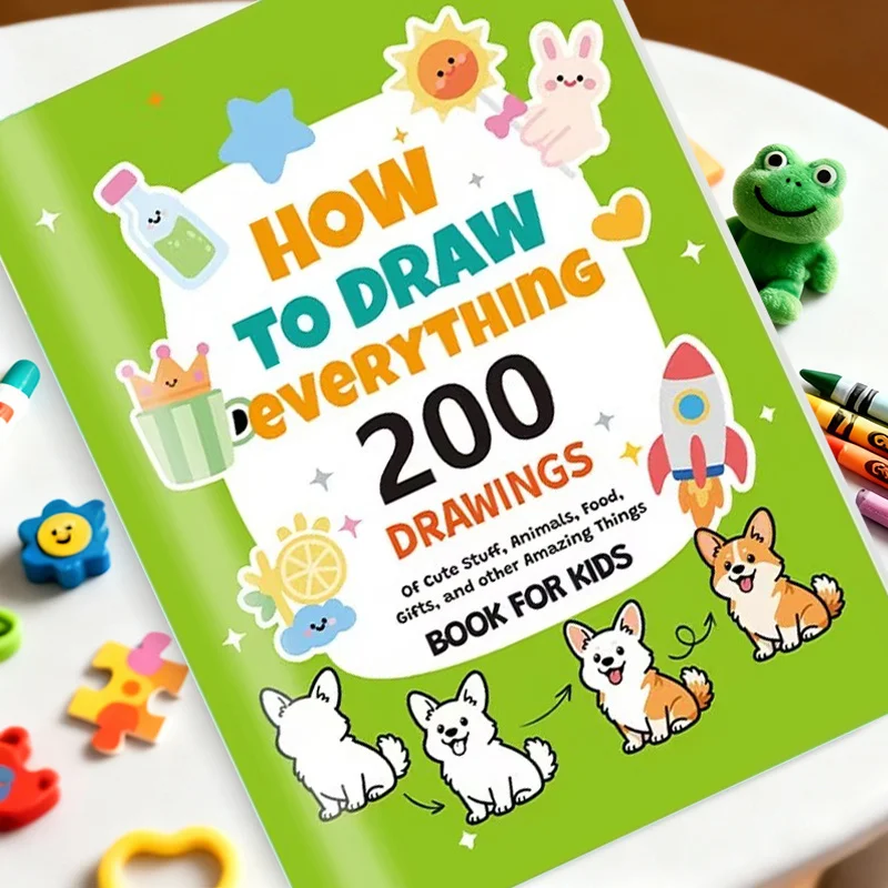 

Раскраска милого щенка, содержащая более 200 узоров, книга для рисования покровати: как нарисовать все для начинающих рисовать