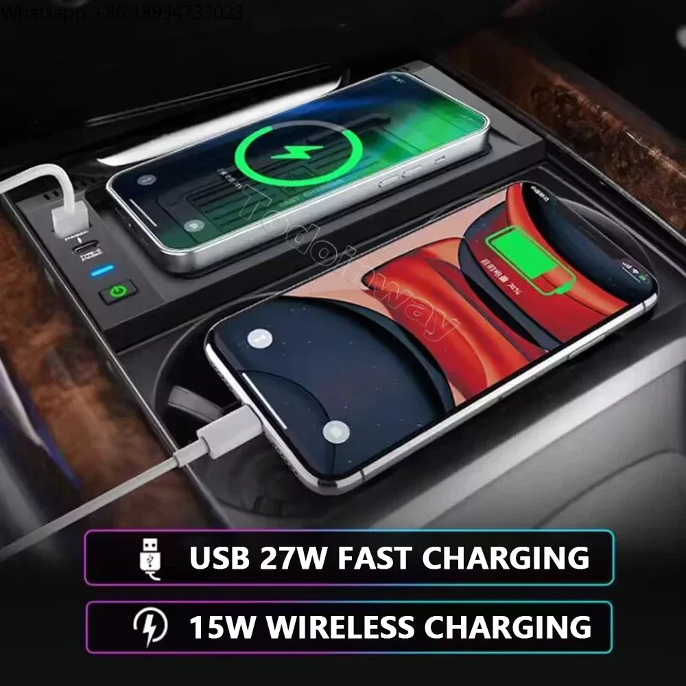 15W Wireless Phone Charger Mount Charger Mat Charging Panel Phone Holder for BMW X5 E70 F15 X6 E71 F16 2014-2018 Accessories