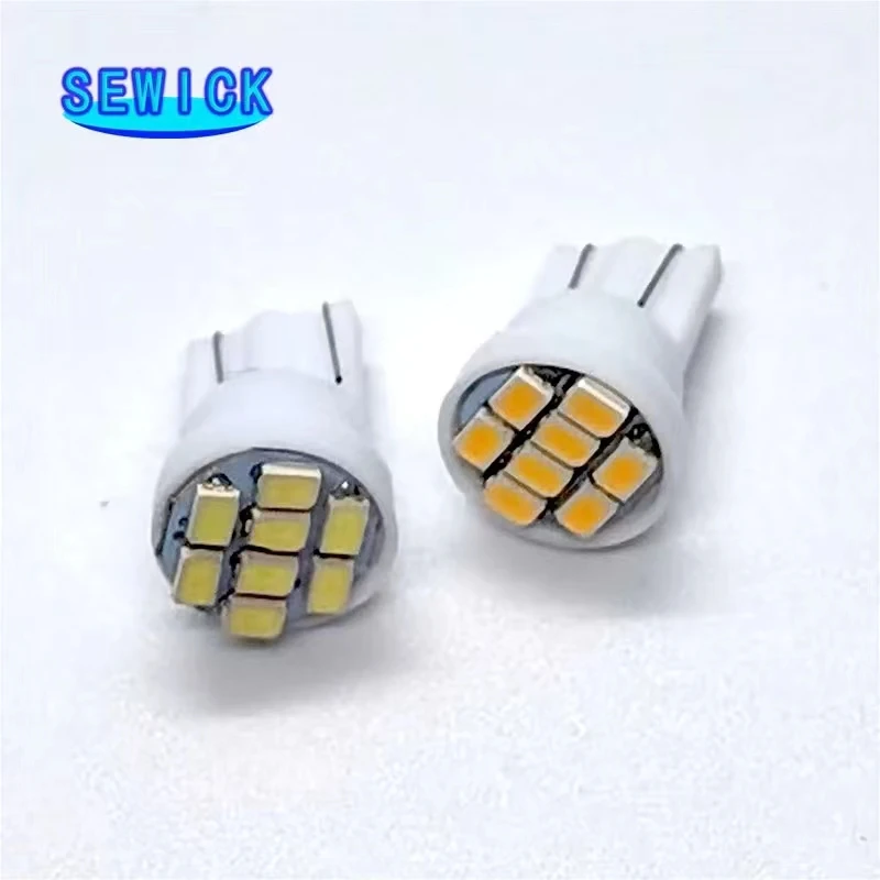 500Pcs T10 8 SMD 1206 3020 194 168 LED Bulbs Wedge AC DC 12V Pinball Machine White Red Blue Green Yellow