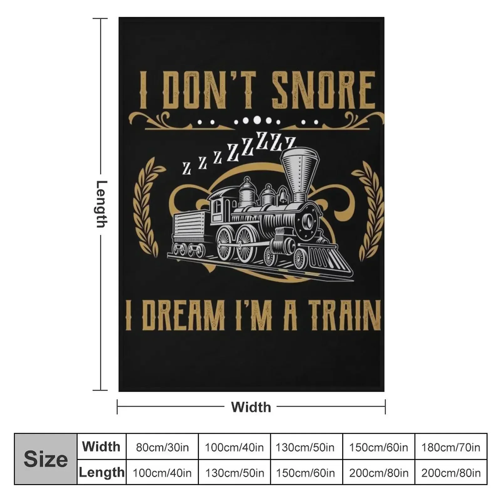 I don't snore i dream i'm a Train - Funny Train Lover Gift Throw Blanket Polar Sofas Retros Blankets