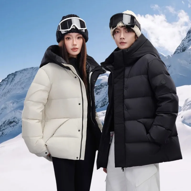 

2025 New Winter Unisex Hooded Down Jacket Solid Color Versatile Casual Loose Fit Windproof Warm Streetwear Coat