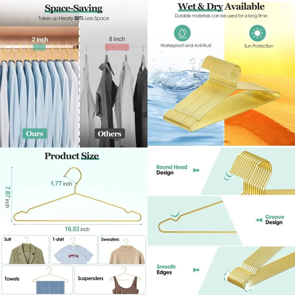 

100 Pack Heavy-Duty Metal Hangers with Notches for Various Clothing Types - Durable, Space-Saving