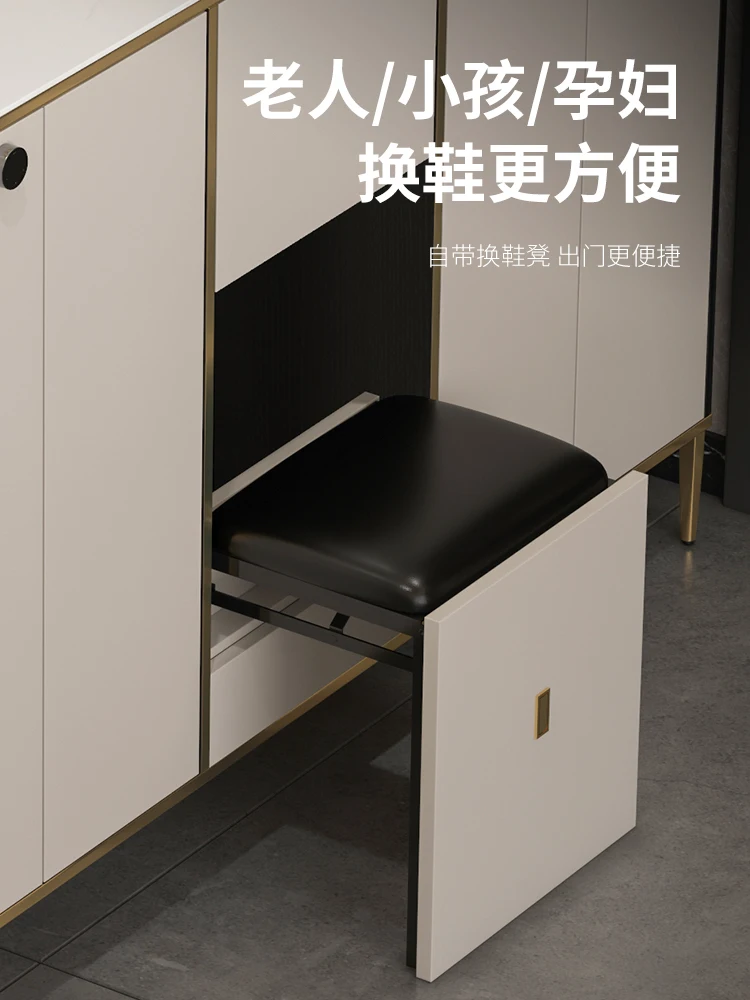 Shoe cabinet with lock, fingerprint, intelligent entry for home use, anti-theft outside the entrance, aisle, elevator, and