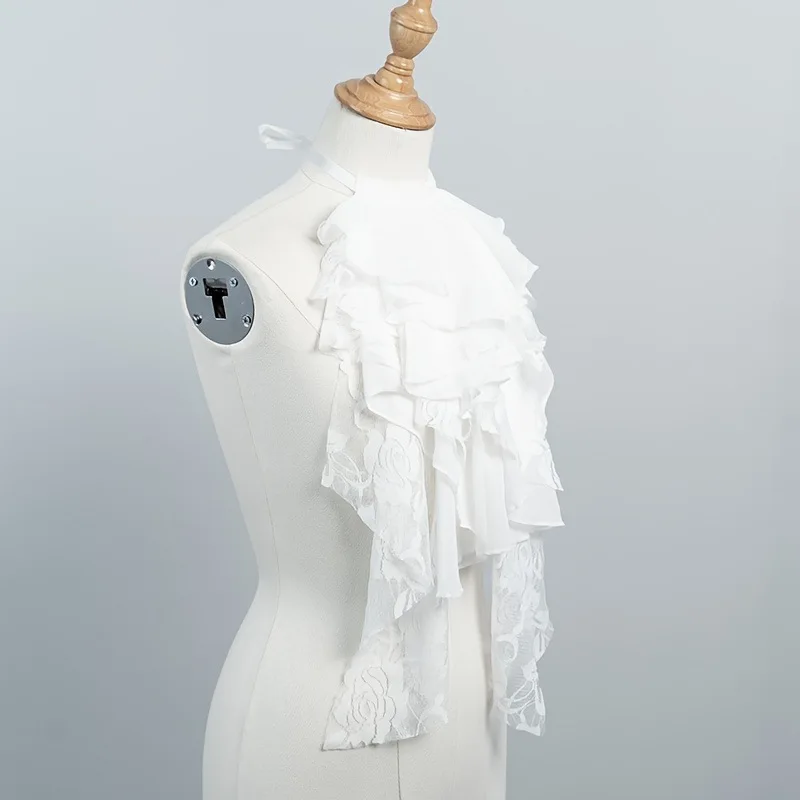 New cross-border chiffon bib collar Halloween cosplay accessory, retro adjustable ruff scarf 1