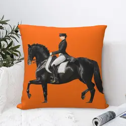 Pillow Cover Woman Horse Graphic Cushion Cover Cool Orange Kawaii Pillow Case For Sofa Home Decoration Pillowcases