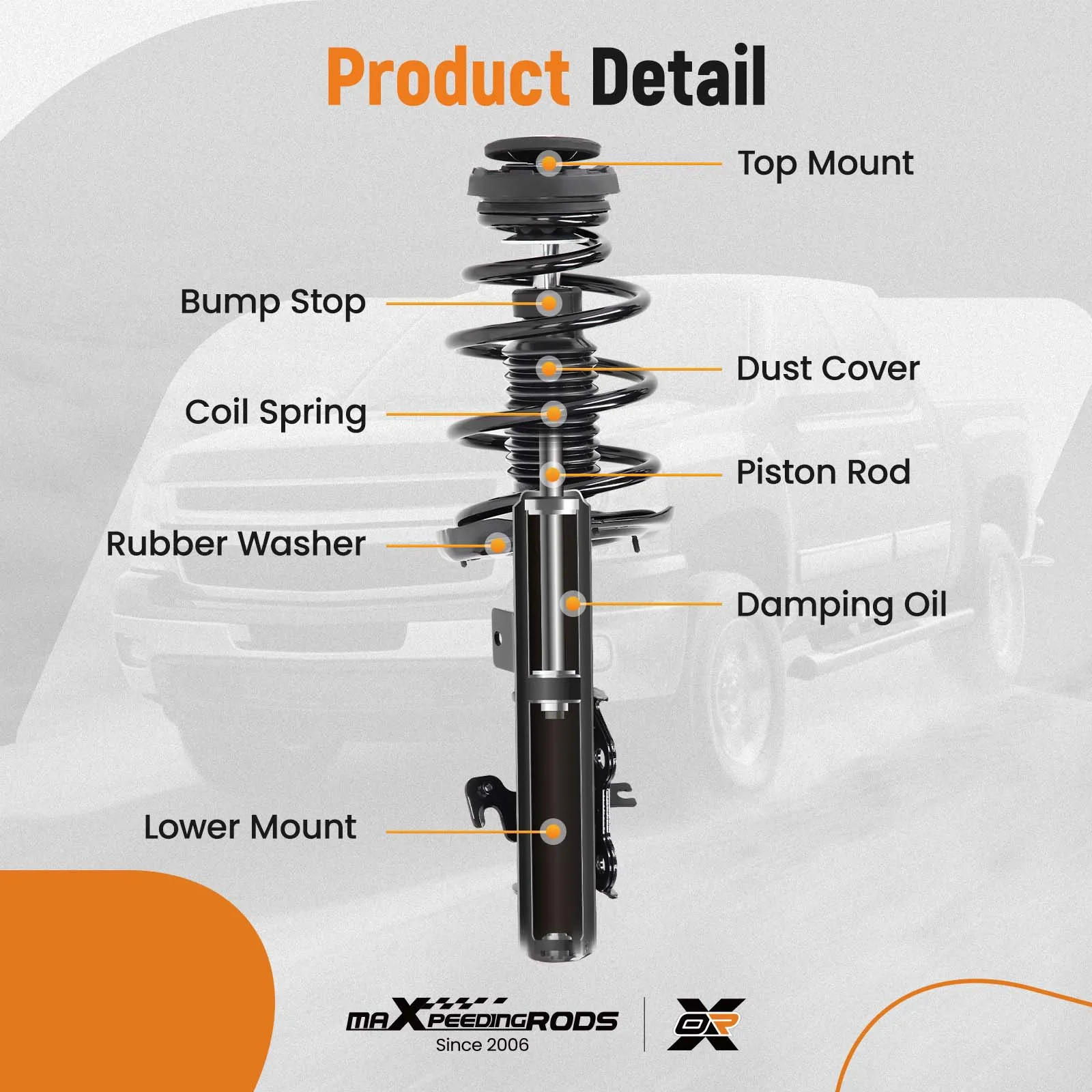 Front Struts w/Coil Spring Assembly For Chevrolet Camaro 2013-2015 3.6L 172912