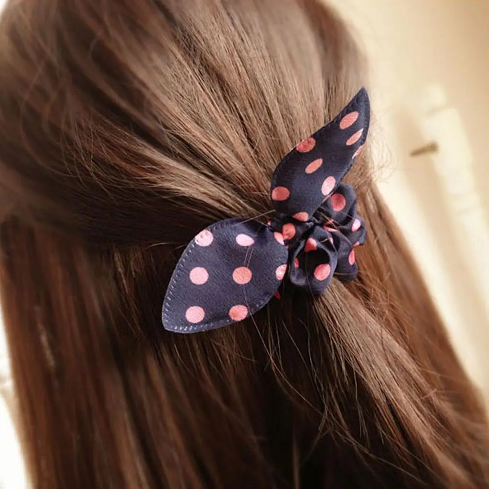 Bandas para el pelo con Orejas de conejo para niña, banda de goma elástica para el pelo, adornos para bebé, cuerda, accesorios coreanos para el cabello, 1 piezas, D1T9