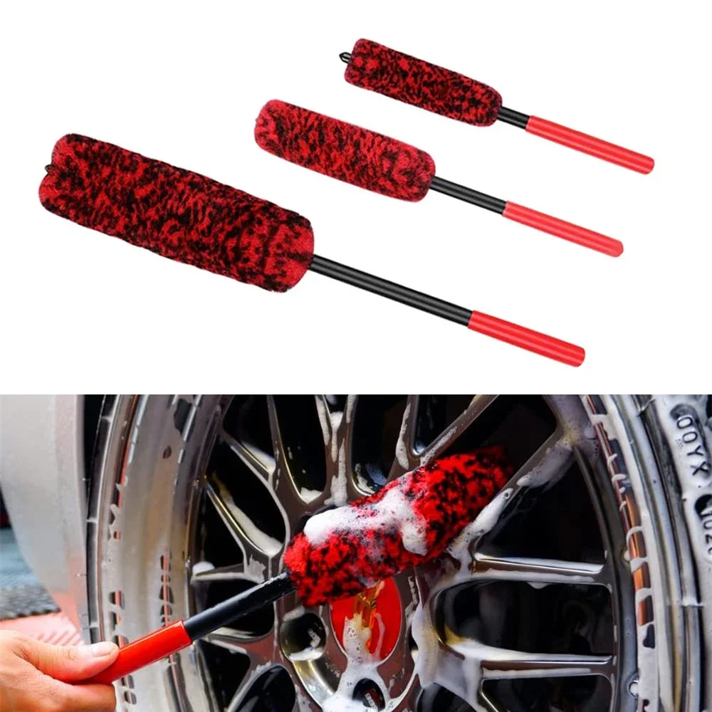 

Auto Wheel Detailing Brush Bendable Wheel Woolies Car Cleaning Tools For Car Rim Tire Washing Easily Clean Hard-To-Reach Areas