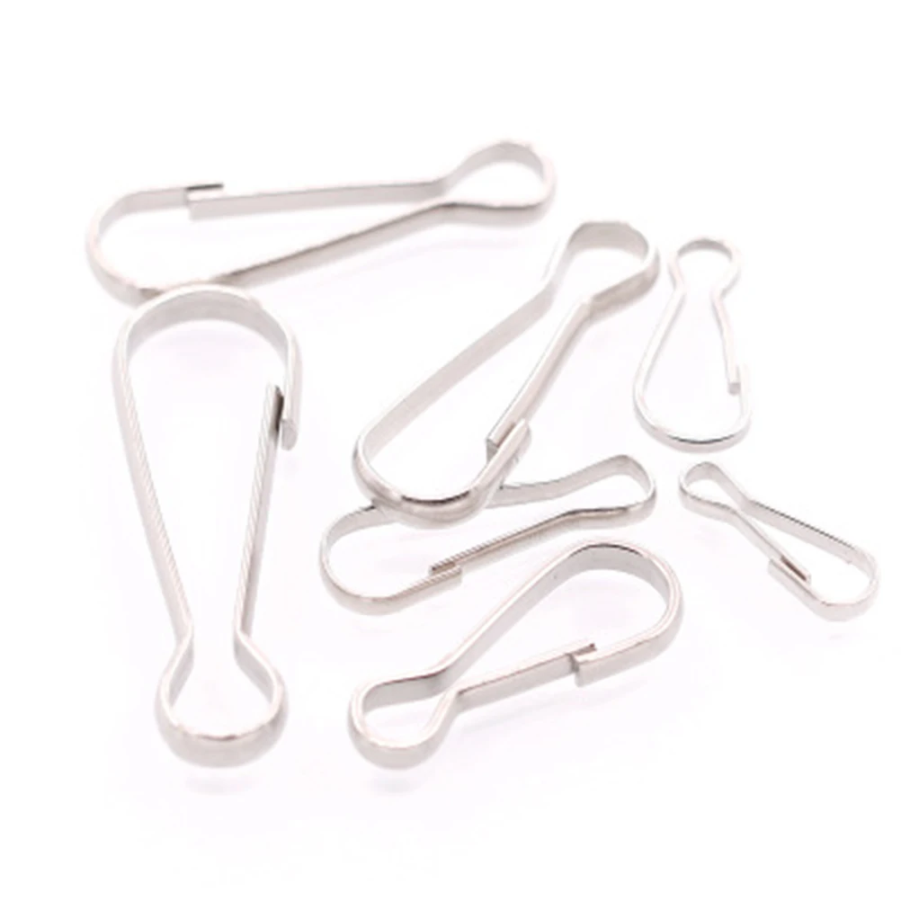 

14 Pcs Stainless Steel Clasps Jewelry Connector Chain DIY Buckle Silver Charm Bracelet Bag Keychain Decorative Accessories H