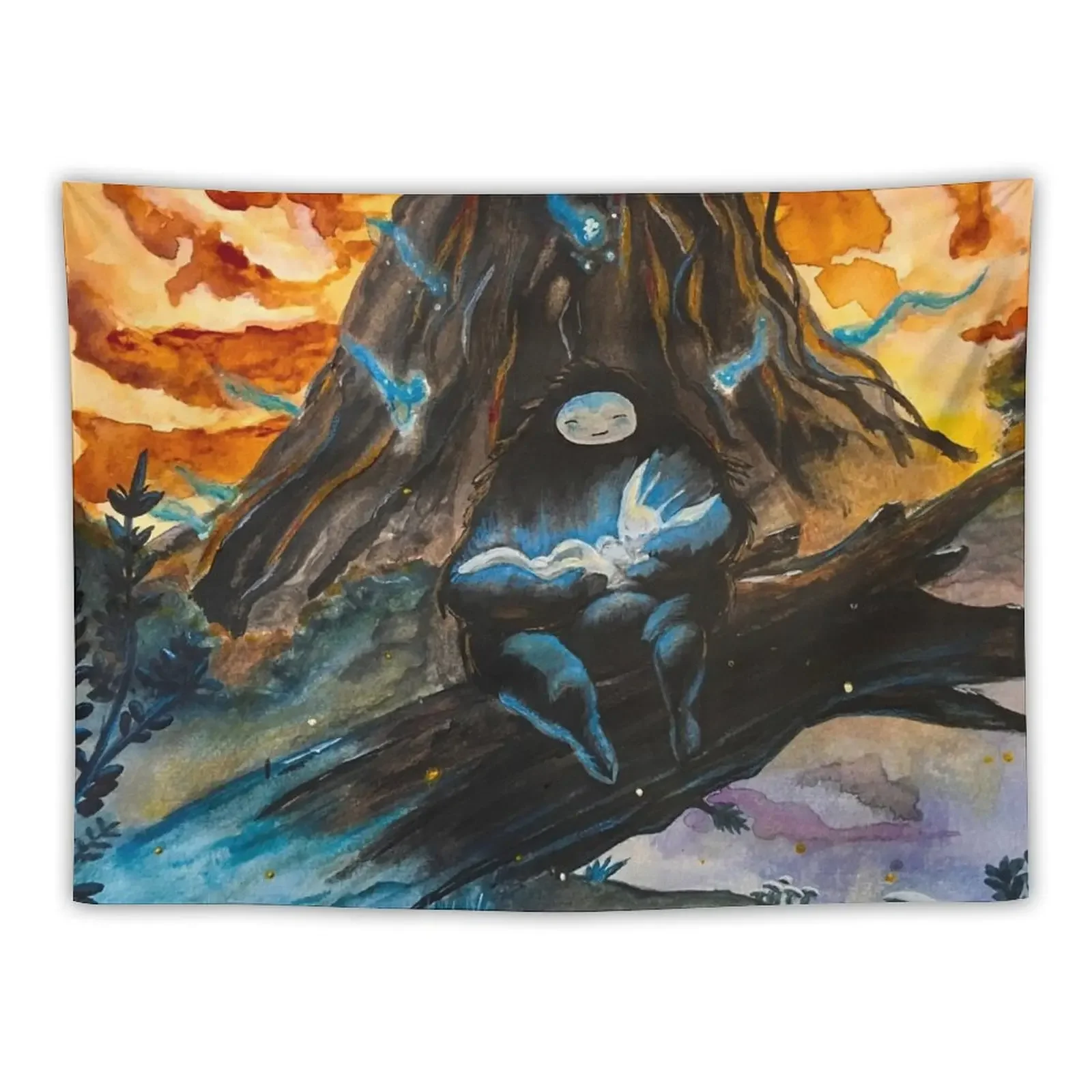 

Ori and the Blind Forest Watercolor Cover Tapestry Decoration Room Hanging Wall Wall Carpet For Bedroom Tapestry