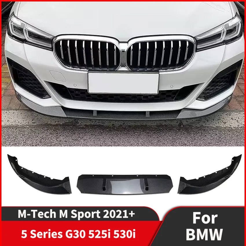 

Передний бампер, разделитель губ для BMW 5 серии G30 525i 530i M-Tech M Sport 2021 2022 2023 + спойлер, защита, комплект автозапчастей, тюнинг