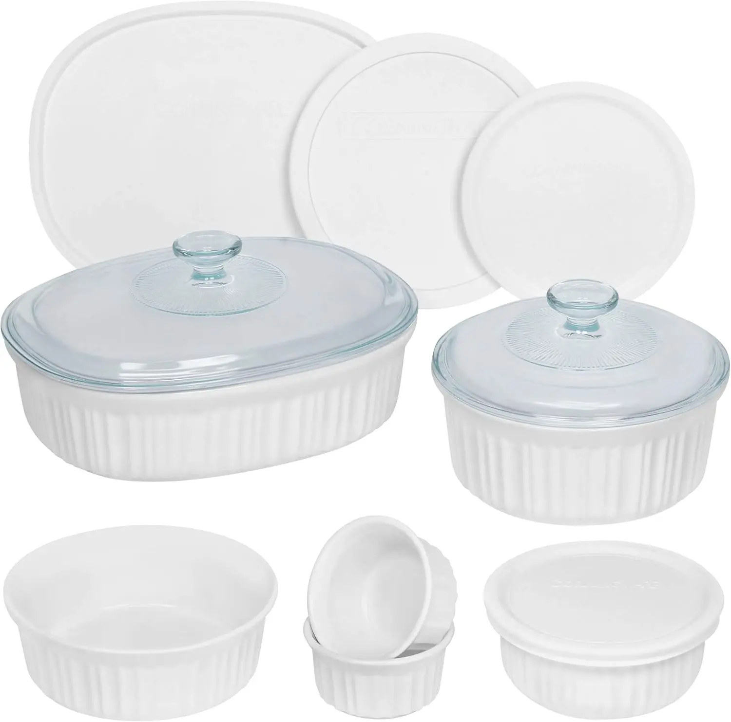 

Ceramic Bakeware Set with Lids Chip and Crack Resistant Stoneware Baking Dish Microwave Dishwasher Oven Freezer and Fridge Safe