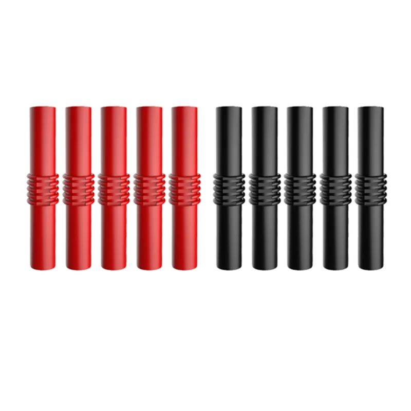 P7023 10Pcs/Lot Extension Insulated PVC 4mm Banana Plug Socket Female to Female Adapter Coupler Connector Red Black