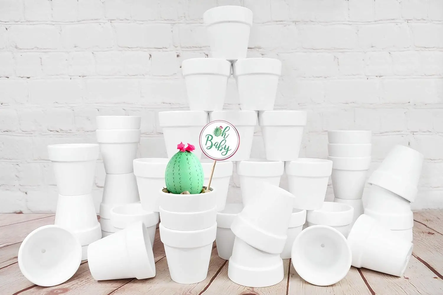 

40 Pcs White Terracotta Pot - 2.5 Inch Mini Clay Pots with Drainage Holes Flower Nursery Terra Cotta Pots for Succulent