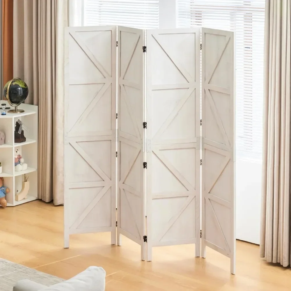 

%a Écran de Confidentialité Pliable de 4 Panneaux en Bois,
