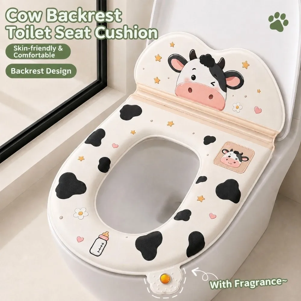 New EVA Toilet Seat Cover Cartoon Self-Adhesive Toilet Seat Pad Aromatherapy Backrest Toilet Lid Cover Household