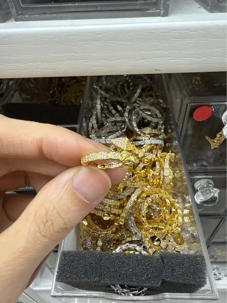 

14k gold clad color preserving ring micro set zirconia ring pearl DIY accessories