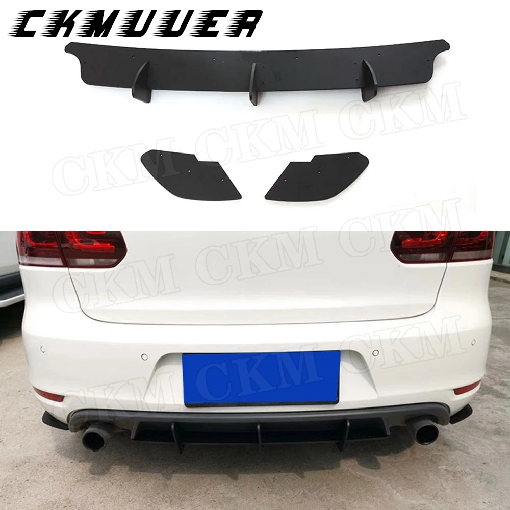 

Задний диффузор, накладка, спойлер для Volkswagen VW Golf 6 VI MK6 GTI R20 2010-2013, ABS плавники, защита бампера в стиле акулы