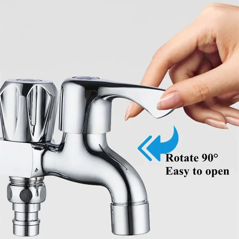 Stainless Steel Bathroom Basin Faucets Water Purification Tap Dual Handle Multifunctional Stainless Steel Faucets Two Way Taps