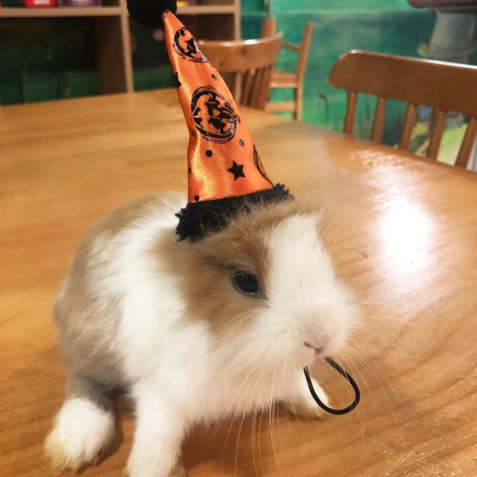 

Halloween Hat Cute Pink Bunny Straw Pet Cloth Accessory Headwear Rabbit Guinea Pig Chinchilla Lightweight Durable Dog Coat