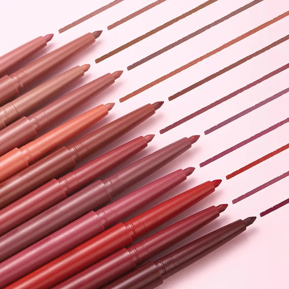 12-colour Matte Lip Liner Nourishing And Moisturising Non-colour Loss Lipstick Pencil Plumping Lip Shape Waterproof Lipstick