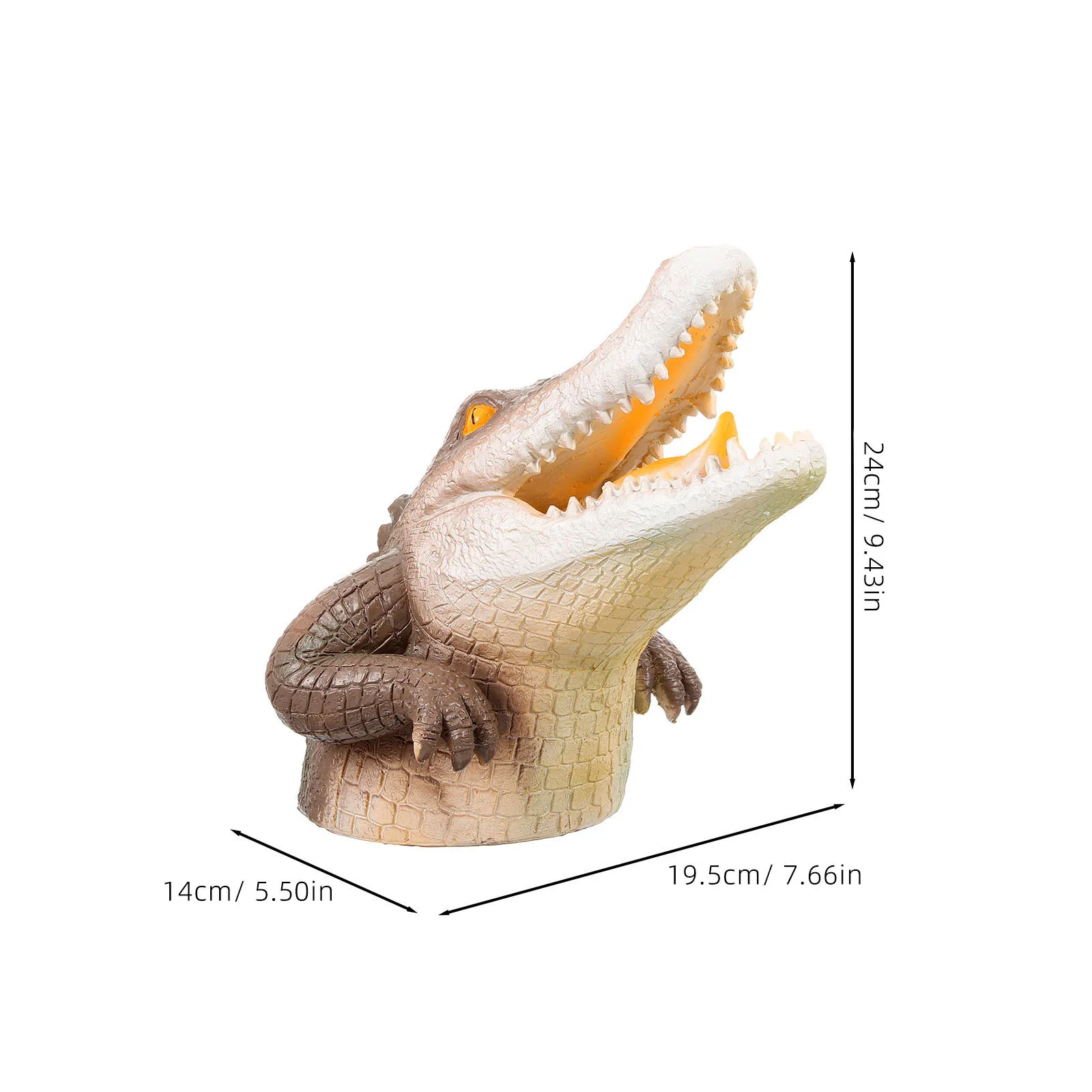 1 قطعة زخرفة رأس التمساح واقعية بركة الحيوان الديكور لحمام السباحة فناء حديقة العائمة رئيس الحيوانات الحرف ديكور #5