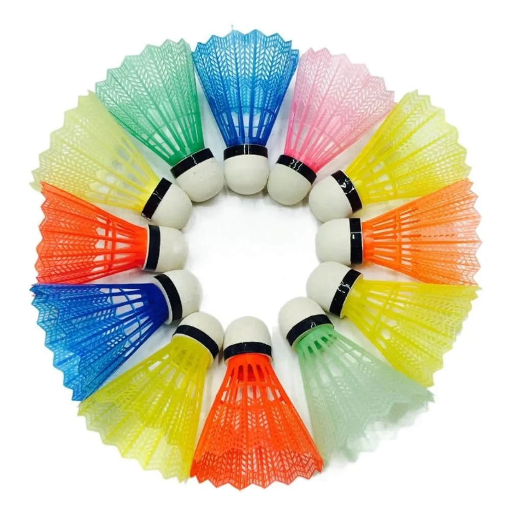 6/12PCS Windproof Badminton Foam Ball Head Training Accessories Plastic Shuttlecock Ball Multi-color Sport Supplies