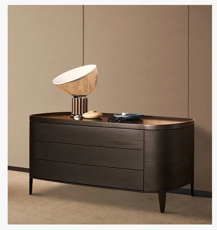Italian minimalist smoky color entry porch cabinet simple oak black foyer locker modern decorative side cabinet