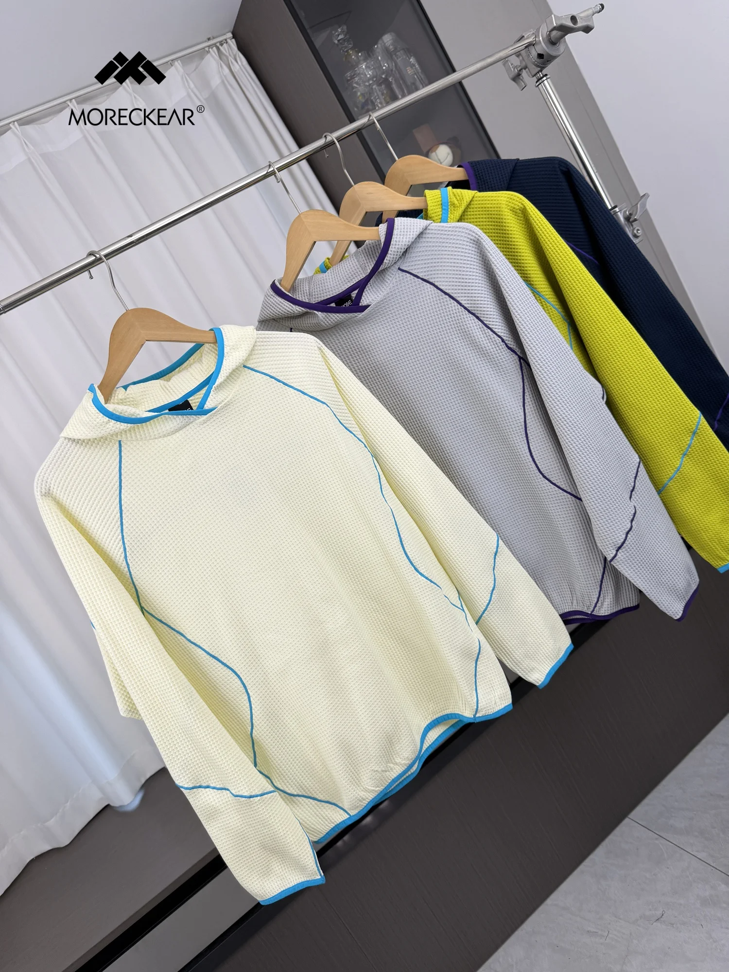 Outdoor Sports Hoodie Sweatshirt Men's Breathable Moisture-wicking Advanced Waffle Pattern Casual Style Autumn Winter Hat
