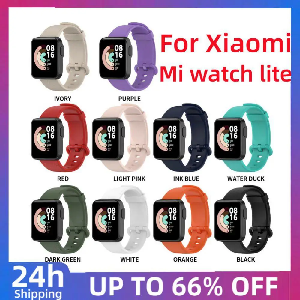 Silicone Strap For Xiaomi Mi Watch Lite Replacement Watchband Lychee Pattern Bracelet For Xiaomi Mi Watch Lite Smart Accessories