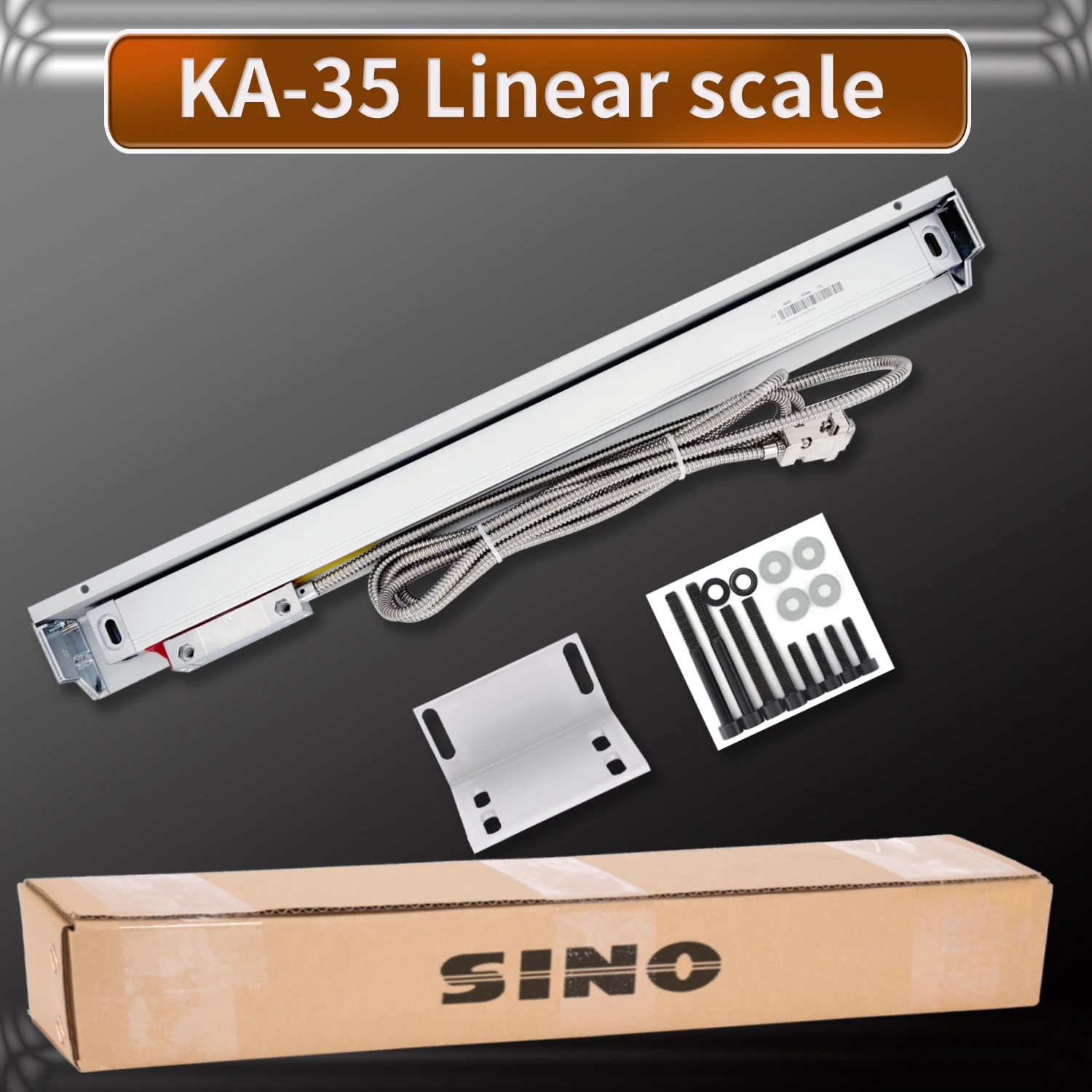 

【100mm~400mm 5U】KA-35 SINO 0.005mm Linear Scales 5V TTL Optical Ruler Travel Length 150 250 300 350 400mm For Lathe Machine