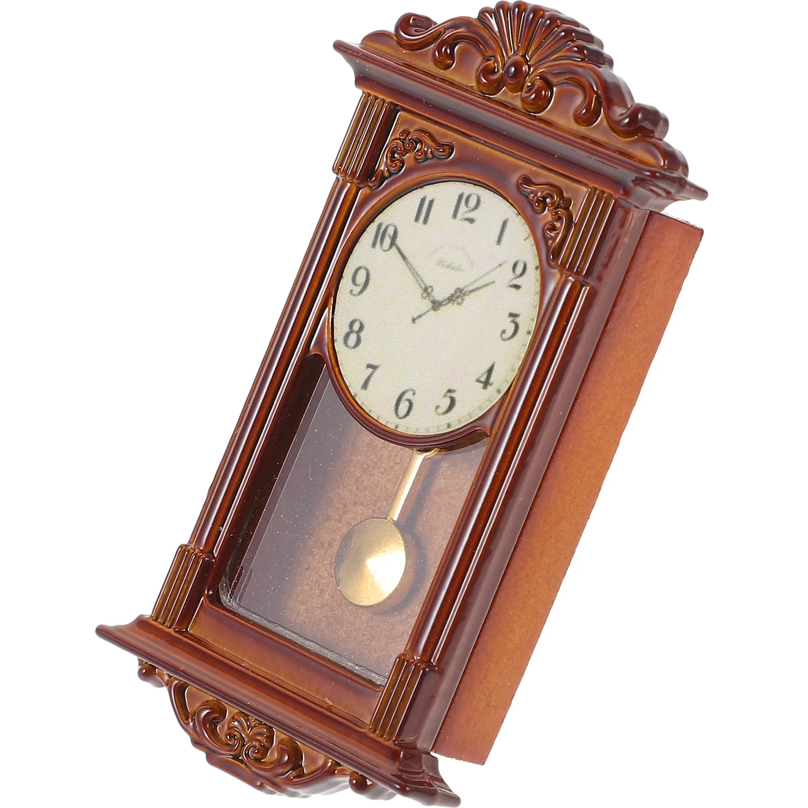 Mini House Pendulum Clock Vintage Style Pendulum Clock Simulation Pendulum Clock Model Ornament miniature clock