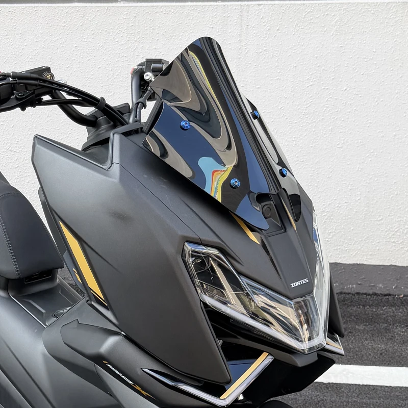 Motorcycle Heightened Racing Windshield For ZONTES 150X Modified Thai‑Style Wind Deflector Windscreen Durable Front Fairing Wind