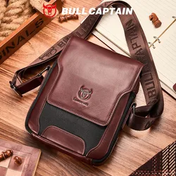 BULLCAPTAIN Man Messenger Bag Men Genuine Leather Shoulder Bags Business Crossbody Casual Bag Famous Brand Male Handbag Bags