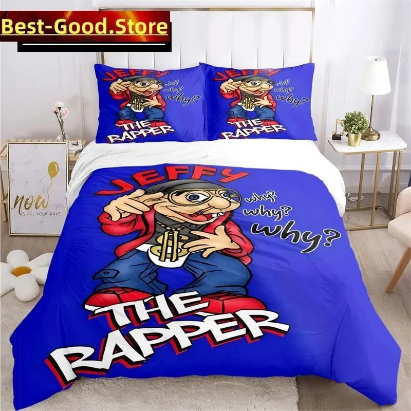 

3D Print Fashion Cartoon SML Jeffy Bedding Set Boys Girls Twin Queen King Size Duvet Cover Pillowcase Bed boys Adult Bedroom